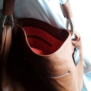 SR 2 Satchel Hobo Tassel Handbag in Cognac NWT